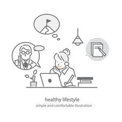 A comfortable lifestyle: simple and stylish line drawing illustrations