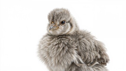 Naklejka premium Silver Sebright bantam hen standing alone against white