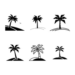Fototapeta premium vector set of palm trees