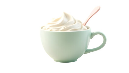 Yogurt in Mint Cup, isolated on white background