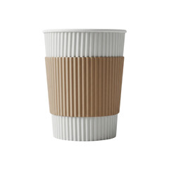 Paper coffee cup with sleeve for mockup
