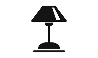 Simple black silhouette of a table lamp