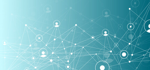 Network background. Connections with points, lines. Vector technology background