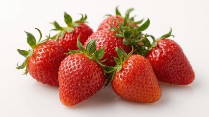 Fresh strawberries photographed in a controlled environment