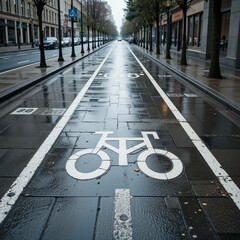 도심 속 자전거 일방통행 도로