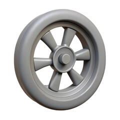 Obraz premium 3d rendered grey cart wheel illustration isolated on black background for design projects