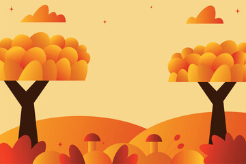 Abstract modern autumn landscape. Vector illustration.