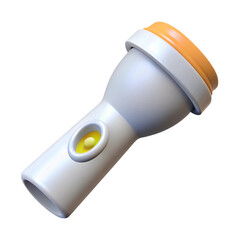 3d rendered illustration of a modern flashlight with a simple and clean design on black background