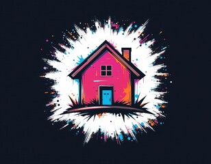 Un icono simple, plano y de contorno de una casa, que simboliza un hogar o una residencia