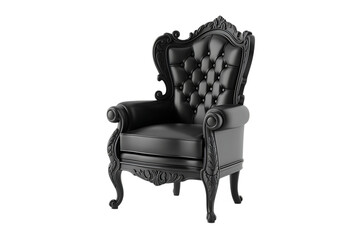 Ornate baroque armchair isolated on transparent background