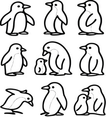 Obraz premium Penguin Silhouette In Vector Shape