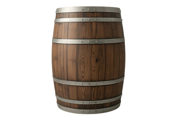 Fototapeta premium Old wooden barrel isolated on transparent background