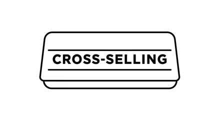 Fototapeta premium Cross-Selling Strategy: A simple yet effective illustration of Cross-Selling concept. This graphic showcases a concise design, representing a fundamental business practice with clarity and impact.