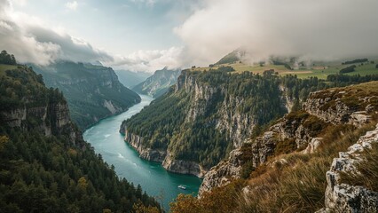 A stunning gorge carved by the upper Rhine river in Europe.