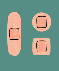 Flat Design Illustration with Adhesive Bandage