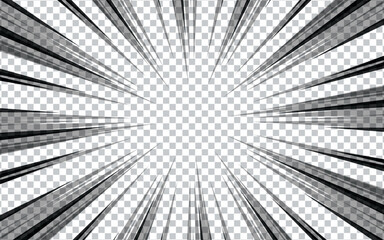 Comic book action line background. Manga speed frame, superhero action. Vector illustration