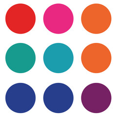 Colorful Circles Arranged in a Grid Pattern on White Background