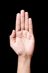 Open Hand on Black Background