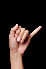 Pinky Promise Gesture on Black Background