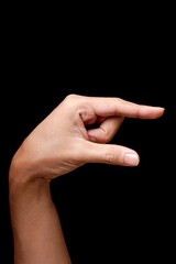 Hand Gesture on Black Background