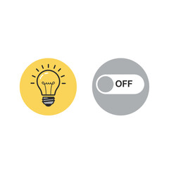 Lightbulb on and off switch vector illustration on white background
