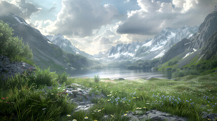 Obraz premium Environment impact futuristic, A photo capturing a futuristic landscape