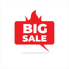  Big Sale – Bold Red Speech Bubble Label for Promotions and Discounts