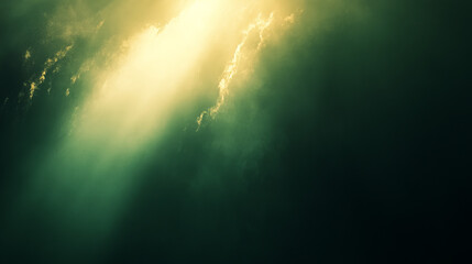 Golden light piercing dark clouds