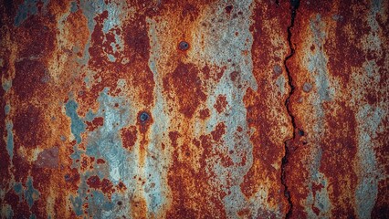Fototapeta premium Aged steel exhibiting rust with warm red and orange tones