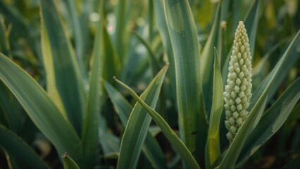 Fototapeta premium Fuzzy shot showcasing a Sansevieria flower