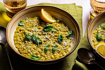 Pasta Bowl with Lemon and Fresh Basil