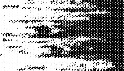 Black and white abstract halftone pattern with geometric shapes for sporty background and jersey design. Vector Format Illustration 
