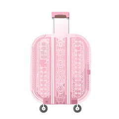 Pink color suitcase vector art