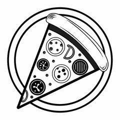 Black and white vector illustration of an abstract background design with a large iron symbol