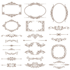 Obraz premium Vintage Decorative Frames and Borders Set