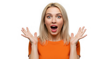 Young woman screaming