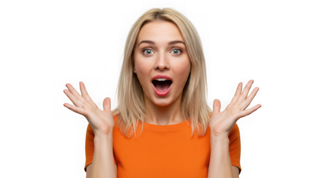 Young woman screaming