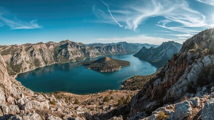 Wideangle View Vast Canyon Landscape