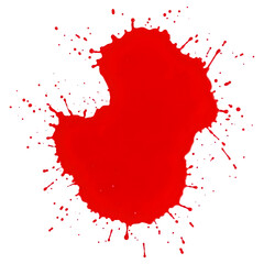 Red Paint Splatter on Transparent Background