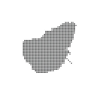Symbol Map of the Island Pellworm (Germany) showing the island with just a few black dots