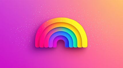 Obraz premium Colorful rainbow graphic, vibrant background, abstract design, digital art, perfect for children's media or social media