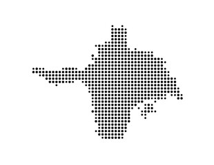 Fototapeta premium Symbol Map of the Island Hiiumaa (Estonia) showing the island with just a few black dots