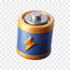 3D Battery PNG | Power Cell, Energy Storage Icon in 3D Style