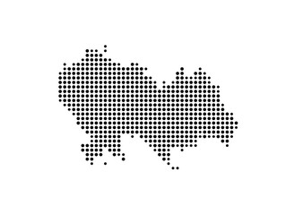 Symbol Map of the Island Vormsi (Estonia) showing the island with just a few black dots