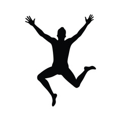 Black silhouette of a jumpe