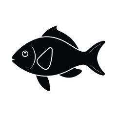 Black silhouette of a parrotfish 