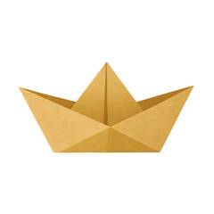 origami paper ship, paper boat on white background