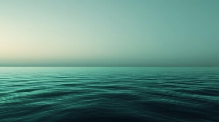 Obraz premium Serene ocean view with calm turquoise water and soft light, creating a peaceful seascape