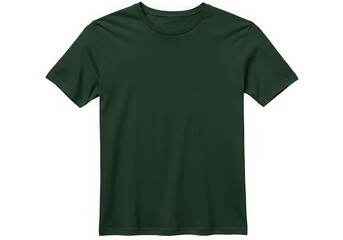 Naklejka premium Plain dark green crew neck short sleeve t shirt on transparent background