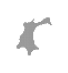 Symbol Map of the Island North Ronaldsay (United Kingdom) showing the island with just a few black dots